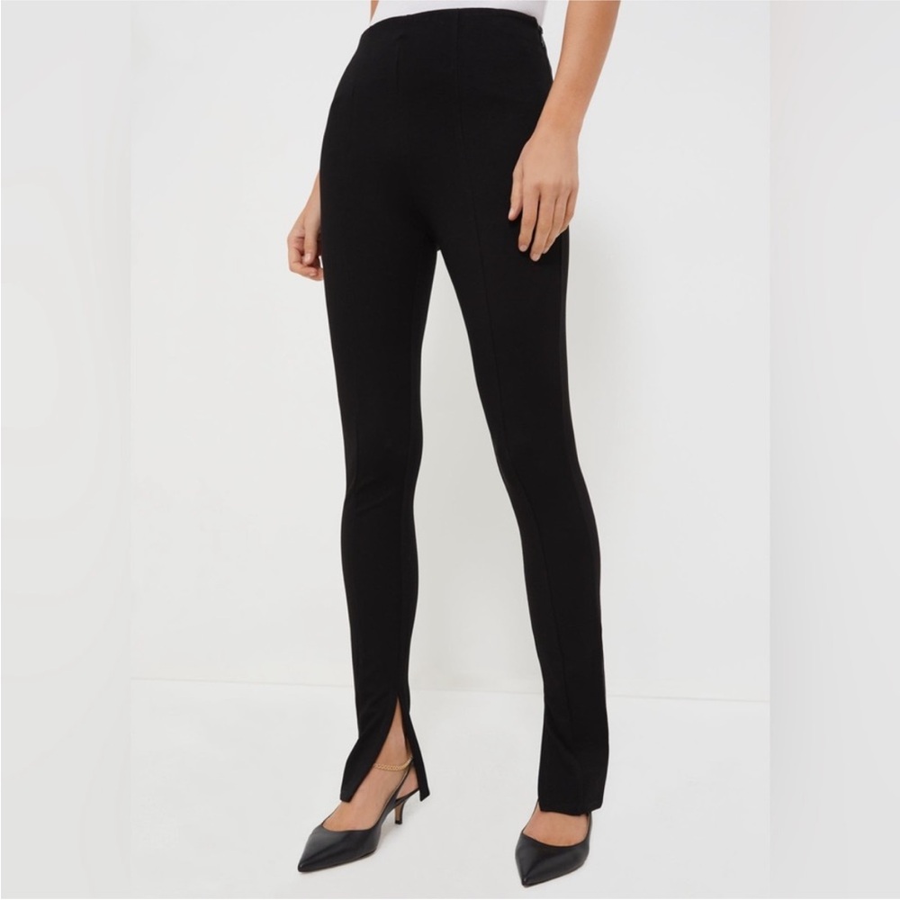 Anine Bing Black Slim Split-Hem Pants